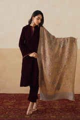 Light-Mustard Jamawar Stole For Women