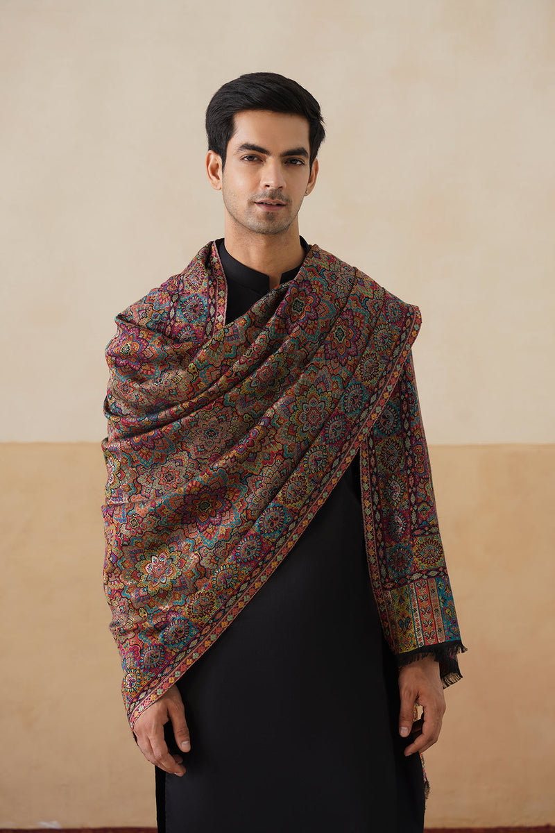 Rangrez Multicolor Jamawar Shawl