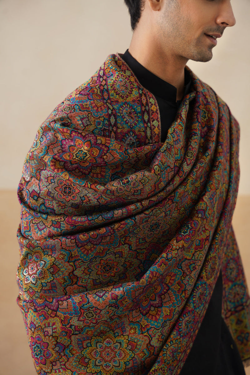 Rangrez Multicolor Jamawar Shawl