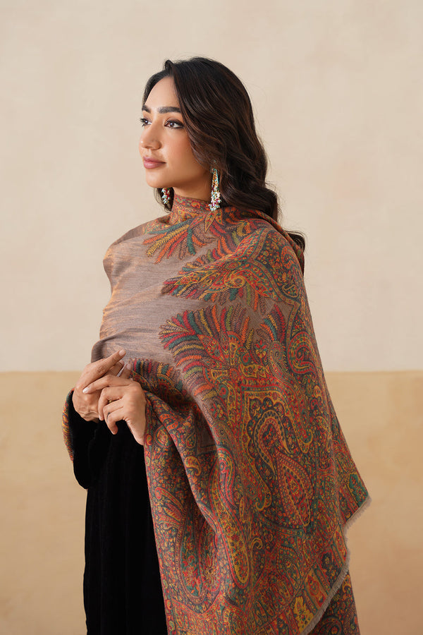 Vintage Motif Zari Shawl For Women