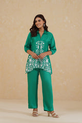 Emerald Green Embroidered Set