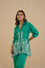 Emerald Green Embroidered Set