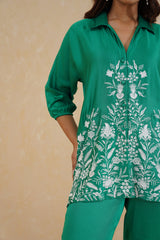 Emerald Green Embroidered Set