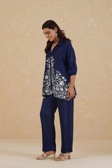 Dariya Navy Blue Embroidered Set