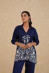 Dariya Navy Blue Embroidered Set