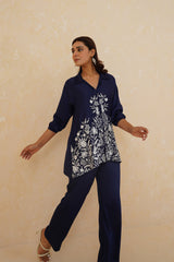 Dariya Navy Blue Embroidered Set