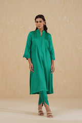 Emerald Green Embroidered Dhoti Set