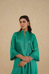 Emerald Green Embroidered Dhoti Set