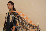 Black Floral Print Suit with Contrast Dupatta