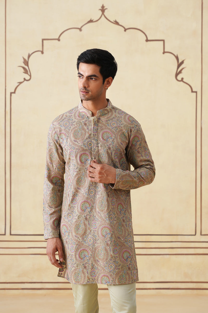 Meher Mint Green Embroidered Kurta & Pant