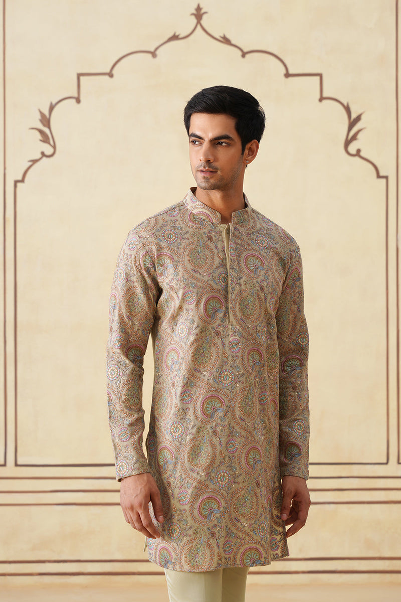 Meher Mint Green Embroidered Kurta & Pant