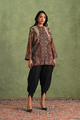 Cream Woven Dhoti Set