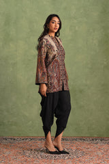 Cream Woven Dhoti Set