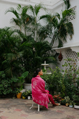 Beautiful Pink Embroidered Cape Set For Women