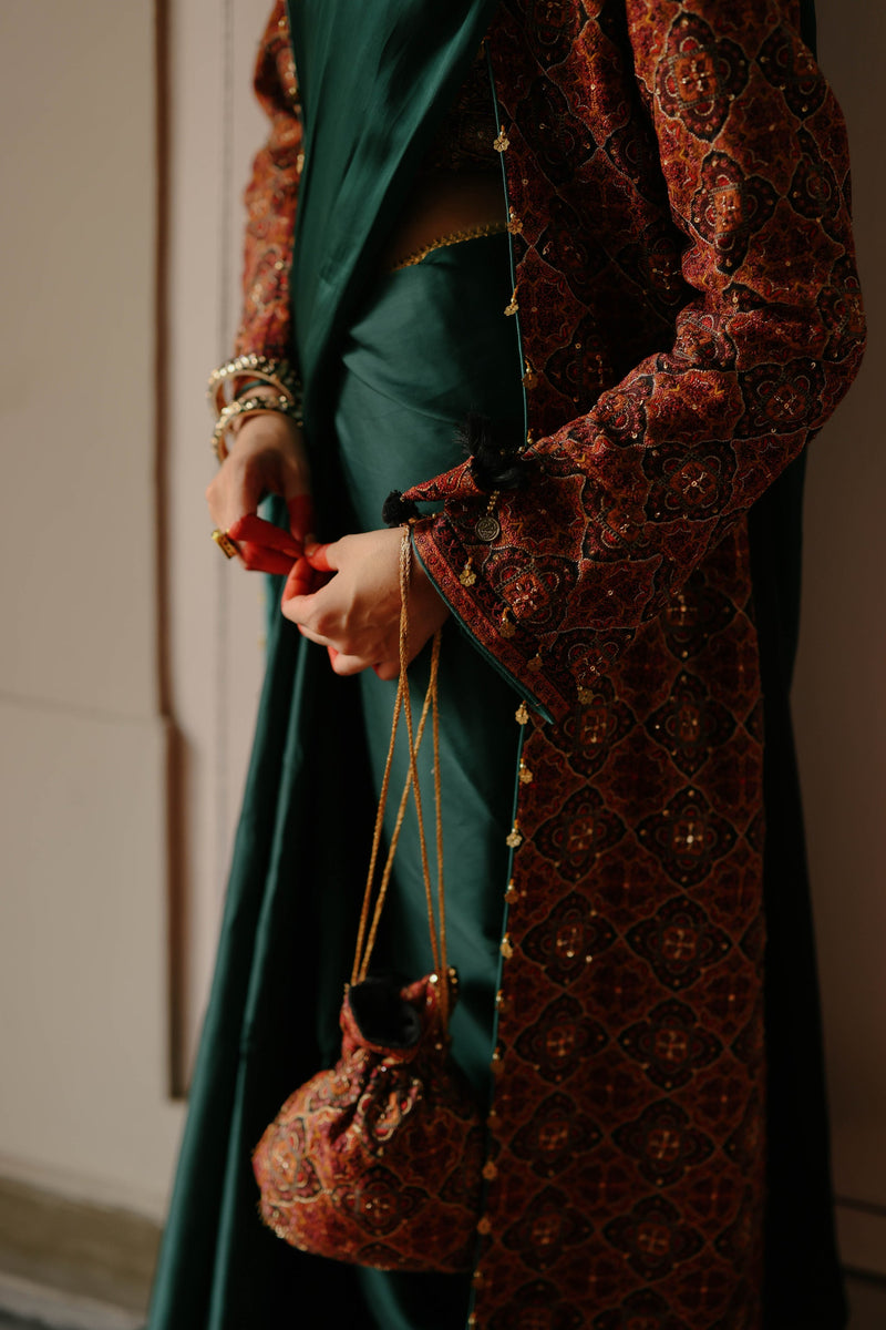 Parv Hand Embroidered Long Jacket