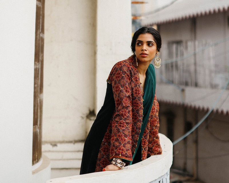 Parv Hand Embroidered Long Jacket