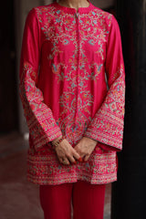 Pink Multi Fusion Embroidered Set