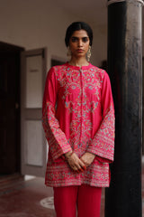 Pink Multi Fusion Embroidered Set