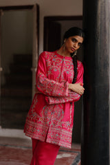 Pink Multi Fusion Embroidered Set