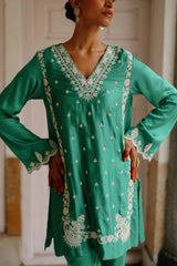 Parv Emerald Green Embroidered Set