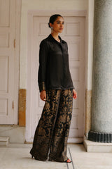 Black Shirt with Brocade Pants