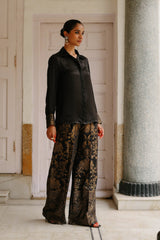 Black Brocade Pants