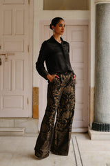 Black Shirt with Brocade Pants