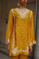 Mustard Embroidered Set