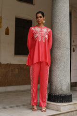 Punch Pink Embroidered Set