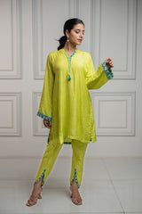 latest  Meadow Green Suit Set for women - inching india 