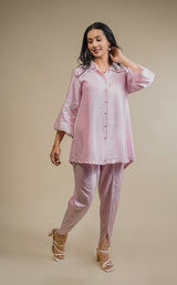 Seher Light Pink Embroidered Dhoti Set