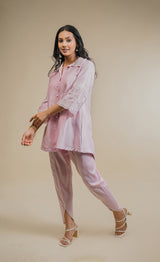 Seher Light Pink Embroidered Dhoti Set