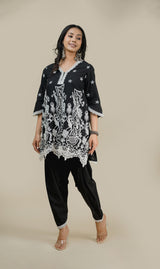 Seher Black Cutwork Suit Set