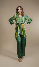 Seher Green Yellow Tie & Dye Co-ord Set