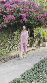Seher Pink Yellow Tie & Dye Co-ord Set