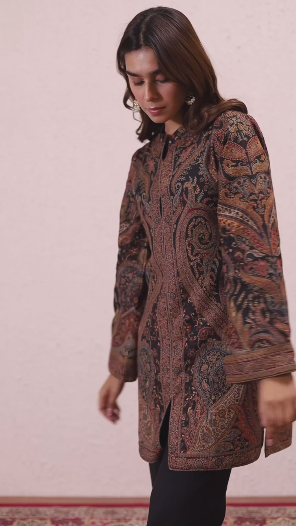 Woolen Black Kaani Set For Women - Winter Wear