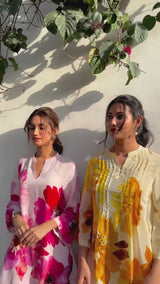 Seher Yellow Floral Printed Suit
