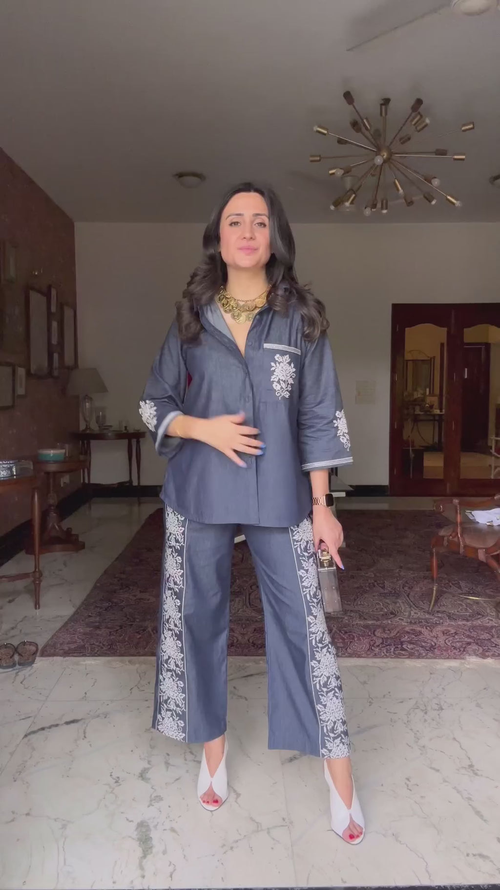 Cross Stitch Denim Co-ord Set Online India 