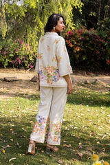 Ziya Bloom Printed Linen Set with Scarf
