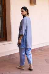 Ziya Icy Lilac Tissue Hand Embroidered Set