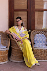 Ziya Sun-Kissed Yellow Georgette Saree