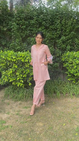Baby Pink Embroidered Suit Set