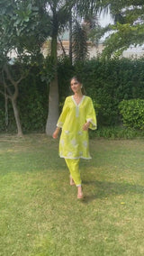Apple Green Cut Work Suit Set