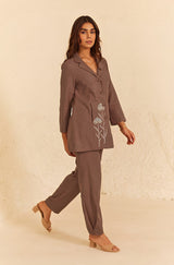 Brown Linen Coat