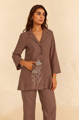 Brown Linen Coat