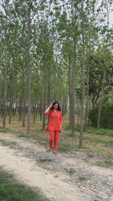 Orange Linen Co-ord Set