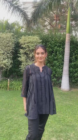 Beautiful Black Cutwork Cape Set For Women
