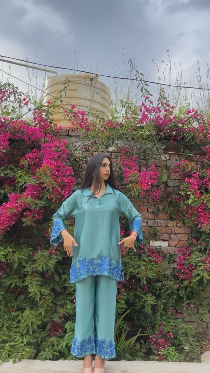 Ocean Blue Women's  Co-ord Set Online