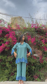 Ocean Blue Women's  Co-ord Set Online