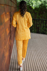 Yellow Floral Chanderi Co-ord Set
